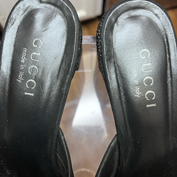 Vintage Gucci Black Heels Slides Circa: 1999 size 9 US / 40 EU ..PONY STINGRAY - Picture 4 of 9
